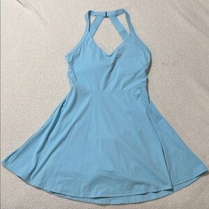 Elegant Blue Halter Dress